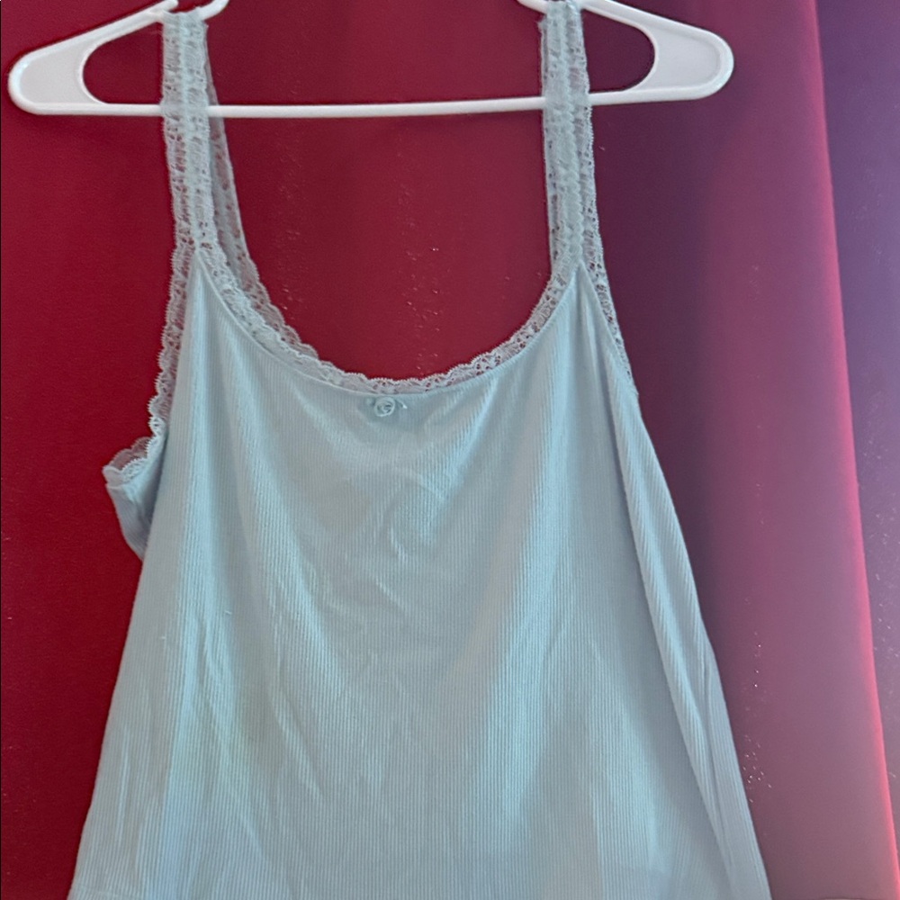 Skims Lace Trim Light Blue Women's crop top